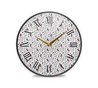 LDIYEU Abstrait Tour De Paris Murale Décoratif Moderne Horloge de Mur Circulaire Silencieuse Horloges pour Enfant Garçons Le Bureau à Domicile Cuisine Chambre école Décor(9.5In 11.9In)