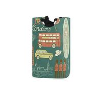 LDIYEU Aimer Londres Grand Panier à Linge Pliage Étanche Rangement Corbeille à Linge avec Poignées pour Maison Buanderie