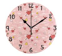 LDIYEU Amour Libre Pendule Murale Décoratif Moderne Horloge de Mur Circulaire Silencieuse horloges pour Enfant Garçons Le Bureau à Domicile Salon Cuisine Chambre école Décor