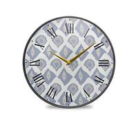LDIYEU Art De Tableau Violet Murale Décoratif Moderne Horloge de Mur Circulaire Silencieuse Horloges pour Enfant Garçons Le Bureau à Domicile Cuisine Chambre école Décor(9.5In 11.9In)