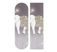 LDIYEU Art Éléphant Gris Grip de Skateboard Bande Grip Antidérapante Auto-adhésif Griptape de Longboard sans Bulles 33"X 9"(1pcs)