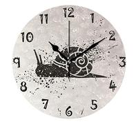 LDIYEU Art Escargot Abstrait Sombre Pendule Murale Décoratif Moderne Horloge de Mur Circulaire Silencieuse horloges pour Enfant Garçons Le Bureau à Domicile Salon Cuisine Chambre école Décor