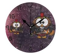 LDIYEU Art Prison Mauvais Chien Pendule Murale Décoratif Moderne Horloge de Mur Circulaire Silencieuse horloges pour Enfant Garçons Le Bureau à Domicile Salon Cuisine Chambre école Décor
