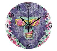 LDIYEU Art Tour Londres Pendule Murale Décoratif Moderne Horloge de Mur Circulaire Silencieuse horloges pour Enfant Garçons Le Bureau à Domicile Salon Cuisine Chambre école Décor
