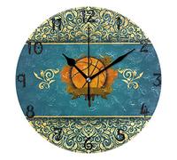 LDIYEU Basket-Ball Bleu Art Pendule Murale Décoratif Moderne Horloge de Mur Circulaire Silencieuse horloges pour Enfant Garçons Le Bureau à Domicile Salon Cuisine Chambre école Décor