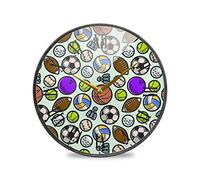 LDIYEU Basket-Ball De Football De Sport Murale Décoratif Moderne Horloge de Mur Circulaire Silencieuse Horloges pour Enfant Garçons Le Bureau à Domicile Cuisine Chambre école Décor(9.5In 11.9In)