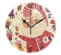 LDIYEU Cadeau De Noel d'art Présent Pendule Murale Décoratif Moderne Horloge de Mur Circulaire Silencieuse horloges pour Enfant Garçons Le Bureau à Domicile Salon Cuisine Chambre école Décor