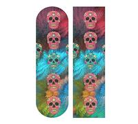 LDIYEU Crâne De Sucre Croisé Grip de Skateboard Bande Grip Antidérapante,Auto-adhésif Griptape de Longboard,sans Bulles,Peut êTre Coupé(84 * 23cm 1pcs)