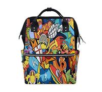 LDIYEU Dessin Animé Animal Bébé Prince Sac à Langer Sac à Dos Grande Capacité Multifonction Sac à Couches pour Voyage Maman Femme Papa
