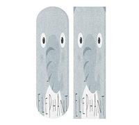 LDIYEU Dessin Animé Éléphant Gris Grip de Skateboard Bande Grip Antidérapante Auto-adhésif Griptape de Longboard sans Bulles 33"X 9"(1pcs)