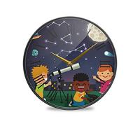 LDIYEU Espace Bébé Sortie Astronomique Décoratif Horloge de Mur Circulaire Silencieuse pour Garçons Filles Le Cuisine école Horloges Décor Bureau à Domicile