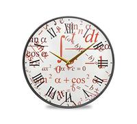 LDIYEU Formule Mathématique Physique Murale Décoratif Moderne Horloge de Mur Circulaire Silencieuse Horloges pour Enfant Garçons Le Bureau à Domicile Cuisine Chambre école Décor(9.5In 11.9In)
