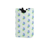 LDIYEU Fruit Bleu Grand Panier à Linge Pliage Étanche Rangement Corbeille à Linge avec Poignées pour Maison Buanderie