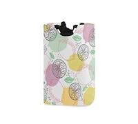 LDIYEU Fruit Citron Vert Freah Grand Panier à Linge Pliage Étanche Rangement Corbeille à Linge avec Poignées pour Maison Buanderie