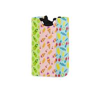 LDIYEU Fruit De Glace D'Été Coloré Grand Panier à Linge Pliage Étanche Rangement Corbeille à Linge avec Poignées pour Maison Buanderie