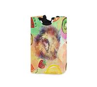 LDIYEU Fruit De Lion Coloré Grand Panier à Linge Pliage Étanche Rangement Corbeille à Linge avec Poignées pour Maison Buanderie