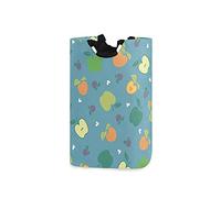 LDIYEU Fruit Vert Dessin Animé Grand Panier à Linge Pliage Étanche Rangement Corbeille à Linge avec Poignées pour Maison Buanderie