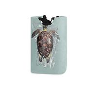 LDIYEU Gris Tortue Piégée Grand Panier à Linge Pliage Étanche Rangement Corbeille à Linge avec Poignées pour Maison Buanderie