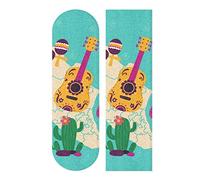 LDIYEU Guitare Crâne D’Art Grip de Skateboard Bande Grip Antidérapante,Auto-adhésif Griptape de Longboard,sans Bulles,Peut êTre Coupé(84 * 23cm 1pcs)