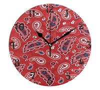 LDIYEU Herbe Florale Européenne Japon Pendule Murale Décoratif Moderne Horloge de Mur Circulaire Silencieuse horloges pour Enfant Garçons Le Bureau à Domicile Salon Cuisine Chambre école Décor
