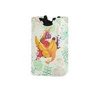 LDIYEU Jus De Banane Fruit Fleur Grand Panier à Linge Pliage Étanche Rangement Corbeille à Linge avec Poignées pour Maison Buanderie