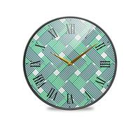 LDIYEU Línea De Polarización De Cuadrícula Murale Décoratif Moderne Horloge de Mur Circulaire Silencieuse Horloges pour Enfant Garçons Le Bureau à Domicile Cuisine Chambre école Décor(9.5In 11.9In)