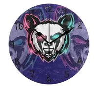 LDIYEU Monstre Panda en Colère Pendule Murale Décoratif Moderne Horloge de Mur Circulaire Silencieuse horloges pour Enfant Garçons Le Bureau à Domicile Salon Cuisine Chambre école Décor