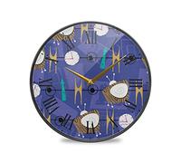 LDIYEU Monstre Violet Dessin Animé Mignon Décoratif Horloge de Mur Circulaire Silencieuse pour Garçons Filles Le Cuisine école Horloges Décor Bureau à Domicile