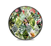LDIYEU Oiseau d'art Exotique Murale Décoratif Moderne Horloge de Mur Circulaire Silencieuse Horloges pour Enfant Garçons Le Bureau à Domicile Cuisine Chambre école Décor(9.5In 11.9In)