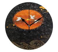 LDIYEU Oiseau De Lune D’Art Chinois Pendule Murale Décoratif Moderne Horloge de Mur Circulaire Silencieuse horloges pour Enfant Garçons Le Bureau à Domicile Salon Cuisine Chambre école Décor