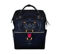 LDIYEU Panthère Noire Animal Léopard Sac à Langer Sac à Dos Grande Capacité Multifonction Sac à Couches pour Voyage Maman Femme Papa