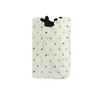 LDIYEU Point De Point Vintage Grand Panier à Linge Pliage Étanche Rangement Corbeille à Linge avec Poignées pour Maison Buanderie