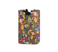 LDIYEU Singe Fruit Banane Coloré Cartoon Grand Panier à Linge Pliage Étanche Rangement Corbeille à Linge avec Poignées pour Maison Buanderie
