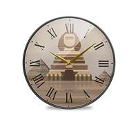 LDIYEU Torre Del Castillo Esfinge Murale Décoratif Moderne Horloge de Mur Circulaire Silencieuse Horloges pour Enfant Garçons Le Bureau à Domicile Cuisine Chambre école Décor(9.5In 11.9In)