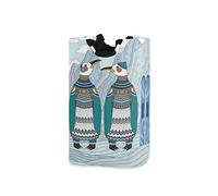 LDIYEU Winter Penguin Ice Land Grand Panier à Linge Pliage Étanche Rangement Corbeille à Linge avec Poignées pour Maison Buanderie
