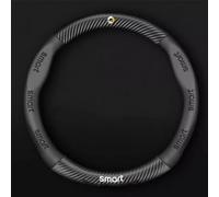 LDJSNC Auto Couvre Volant pour Benz Smart 450 451 453 Fortwo Forfour, Antidérapant Respirant Durable Housse de Volant en Cuir Microfibre, Voiture Decoration Interieur Accessoires,A Black