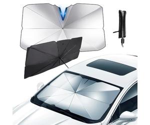 LDJSNC Pare-Soleil Voiture Pare-Brise Avant pour Kia Rio Hatchback 2017-2023, Protection Solaire Anti-UV Pliable Pare Soleil Voiture, Voiture Interieur Accessoires,Large Size