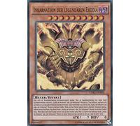 LDK2-DEY01 - Incarnation de la légendaire Exodia - Ultra Rare - Yugioh - Allemand - 2ème édition en kit avec Ultra Pro Toploader et Coque de protection Ultra Pro (transparent)