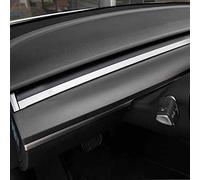 LDKHL Tesla Model Y Model 3 Accessoires Kit d'enveloppe de Tableau de Bord en Carbone Panneau de Tableau de Bord ABS Couverture intérieure Garniture Film de Protection,2pcs-Schwarz