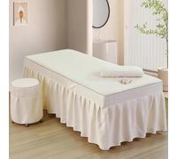 LDLCYCN A/White,70x185cm(S), Jupe De Table De Massage Couvre - Lit De Massage avec Visage Couvre - Lit Spa avec Jupe Beauty Massage Spa Housse De Canapé avec Jupe Table De Massage De Salon