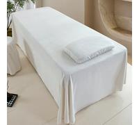 LDLCYCN ,Beige,60 * 180cm, Table De Massage Drap De Lit Jupe De Lit Spa avec Trou De Visage Doux Confortable Couverture Protectrice Lit Salon De Beauté Jupe De Lit De Cils pour Toute La Saison