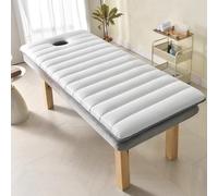 LDLCYCN Blanc,185 * 70cm(T), Couche De Matelas en Mousse À Mémoire De Forme De Table De Massage Épaisseur 4Cm Table De Massage Lash Bed Matelas Peau avec Bande Élastique Beauté Lash Matelas