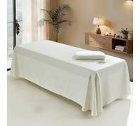 LDLCYCN ,Blanc,75 * 190cm, Jupe De Lit De Table De Massage avec Trou Draps De Lit Spa Couverture Lit Massage