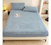 LDLCYCN Bleu,120 * 200cmFULL, Matelas Chaud Protecteur Queen King Size Feuille en Velours avec Poche Profonde De 11In Doux Confortable Couverture Matelas Couverture De Lit pour Dormitory Hotel