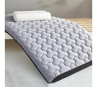 LDLCYCN Grey/10cm,90x200cmTWIN, Surmatelas Futon Matelas Japonais Épaisseur 6 Cm/10 Cm Surmatelas Matelassé Pliable Tapis Tatami Respirant Matelas De Sol pour Dortoir D'invités Ou Camping