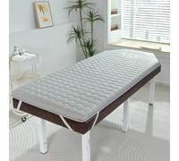 LDLCYCN Grey(t),180 * 70cm, Topper De Lit en Latex Table De Massage Éponge Matelas Topper Épaissir 4Cm Coussin De Lit Spa avec Bande Élastique Salon De Beauté Matelas Topper sans Trou Tête Carrée