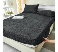 LDLCYCN Greyb,200 * 220cm, Luxe Couverture Protectrice du Matelas Queen King Taille Jumelle Feuille Montée Couverture Matelas Couverture De Matelas avec Poche Profonde De 10'' Couverture De Lit