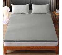 LDLCYCN Gris,120x190cm, Housses De Matelas De Sol Housse De Matelas Futon Traditionnel Japonais Couvre - Lit Housse De Protection pour Matelas Ensemble Complet De Pantoufles Futon