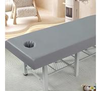LDLCYCN Gris,190 * 65cm, Couvre-Lit De Massage avec Trou Drap-Housse pour Table De Massage Housse Table De Spa Massage Réutilisable avec Enveloppe Élastique Tout Autour Drap De Lit pour Cils