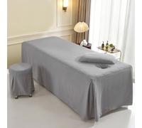LDLCYCN ,Gris,70 * 190cm, Couverture De Lit Massage avec Jupe Spa Table De Massage Linge De Lit Feuille Équipée Salon De Beauté Couverture De Lit Lash Coupé-Lit Spa Couverture Canapé Massage Spa